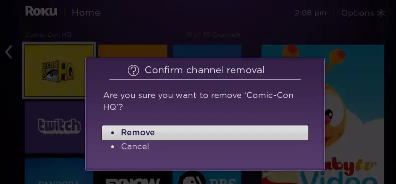 Select Remove
