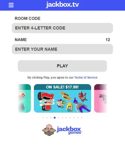 Jackbox Game room code