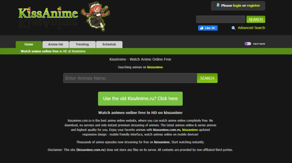 official website of KissAnime