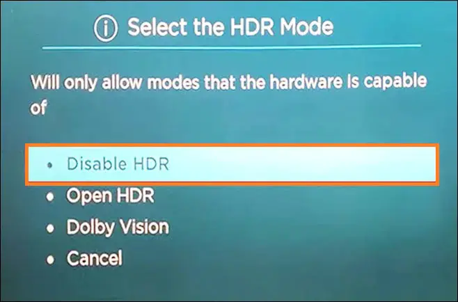Choose HDR
