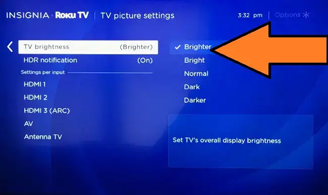 Pick the Normal mode- how to turn brightness down on Roku tv