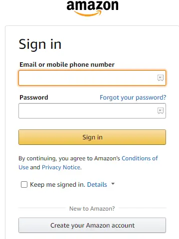 Sign in with your Amazon Music account