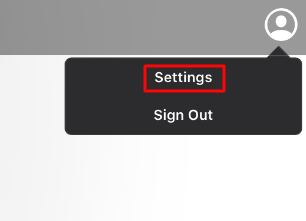 Choose Settings option to move to the next step to cancel Apple TV subscription