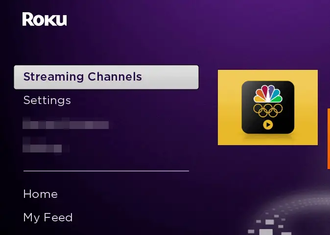 Select Streaming channels from the home screen