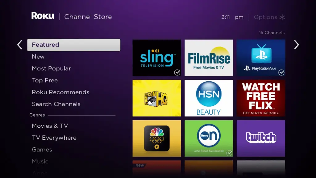 Roku Channel store vs Apple TV App store