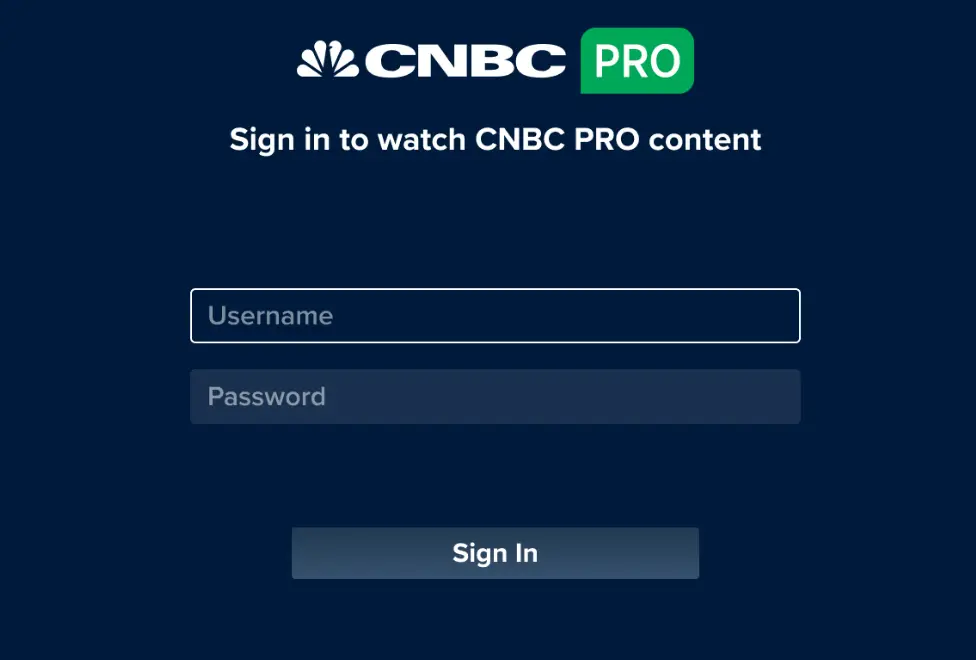 Enter CNBC Pro login Credentials