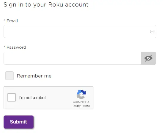 Sign in with your Roku account on the website