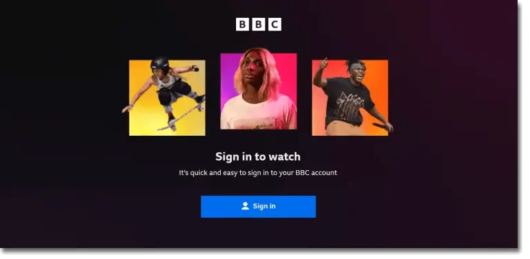 Sign in with your BBC iPlayer account