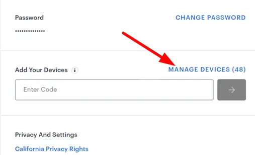 Click on Manage Devices option