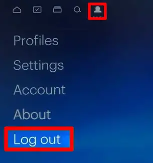 Click on Log out option to log out Hulu account on Roku device