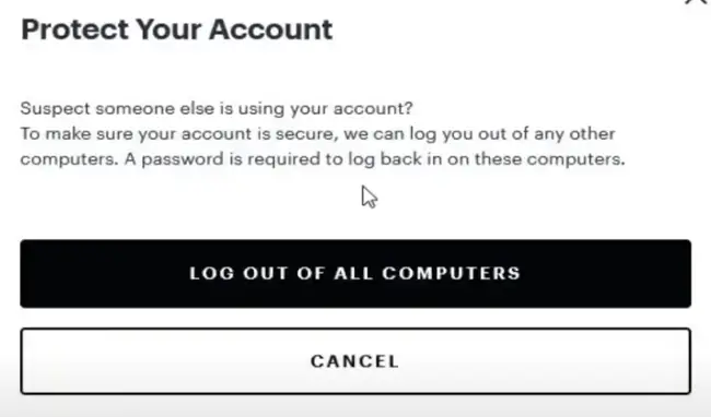 Click on Log out all Computers option to log out Hulu account