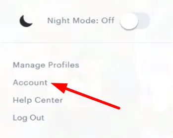 Select Account option 