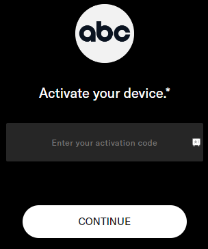 Enter the Activation code and click on Continue