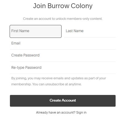 Create Burrow Channel account Roku