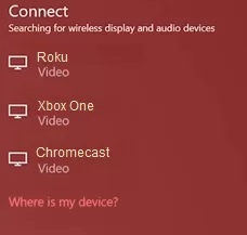 Select Roku from the list of devices