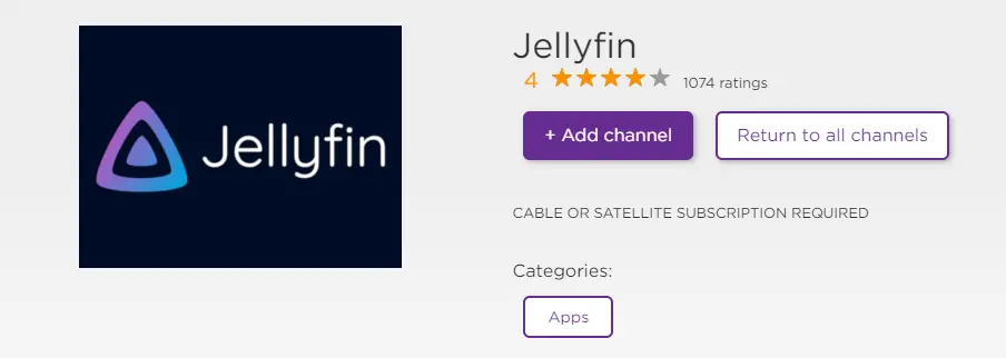  Hit Add Channel to get Jellyfin Roku