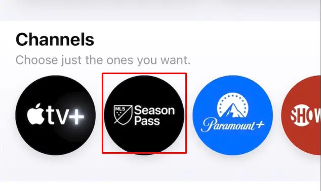 Choose Season Pass channel in Apple TV app to stream MLS on Roku 