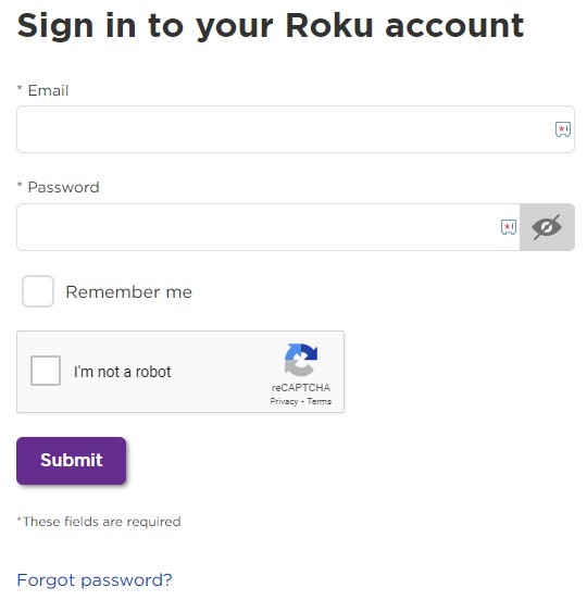 Sign in to your Roku account