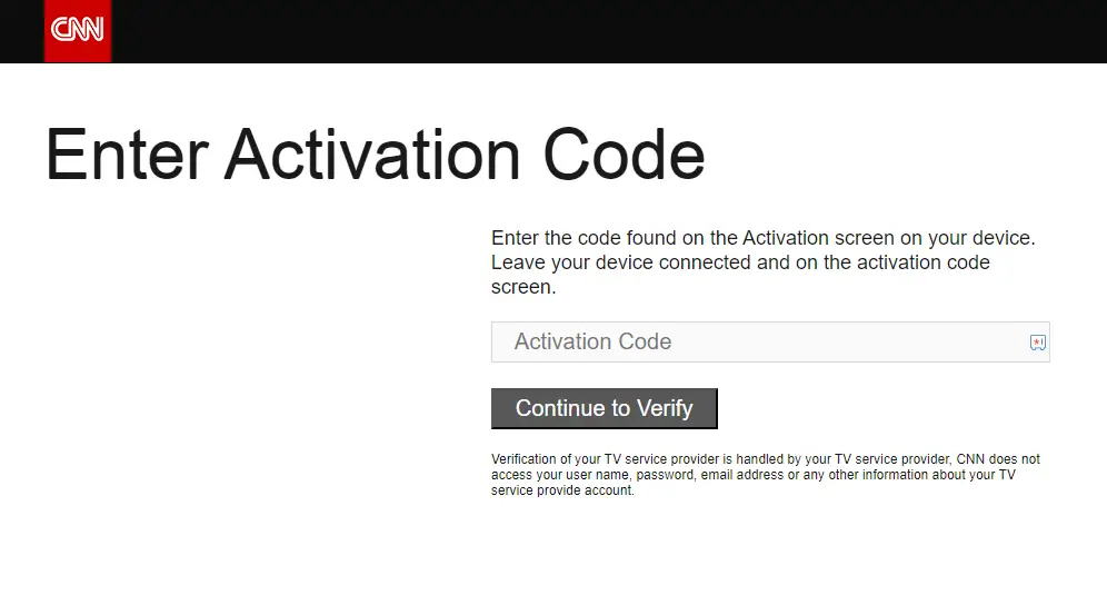 enter activation code to stream HLN