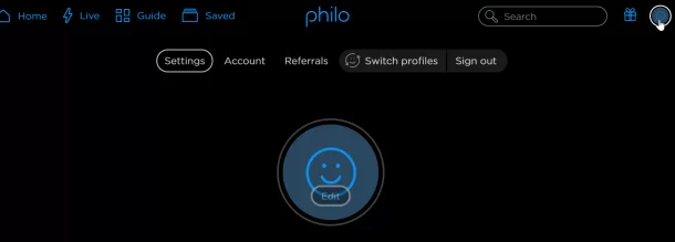 Go to your Philo account