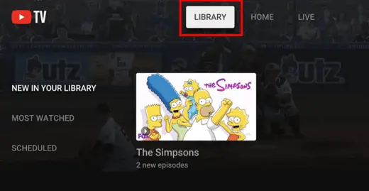 Go to Library to access the recorded YouTube TV videos on Roku