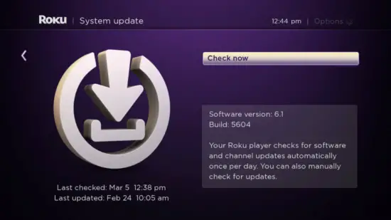 Update your Roku device