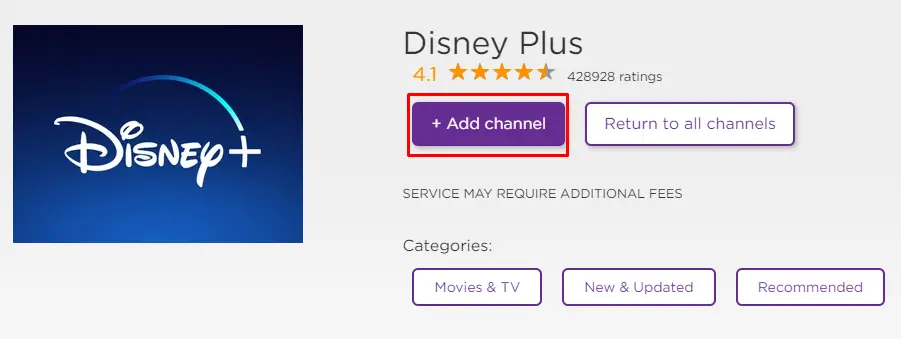 Add Disney Plus channel to your Roku device