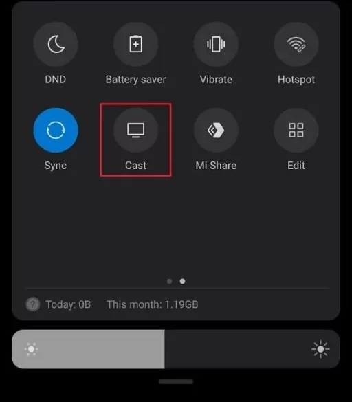 click Cast icon on Android device