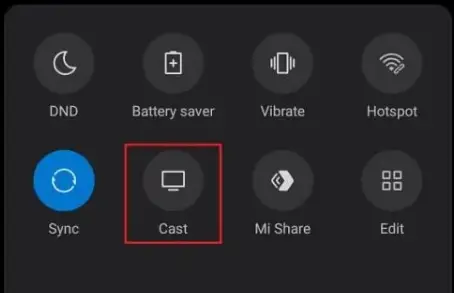 Select cast option on your Android device