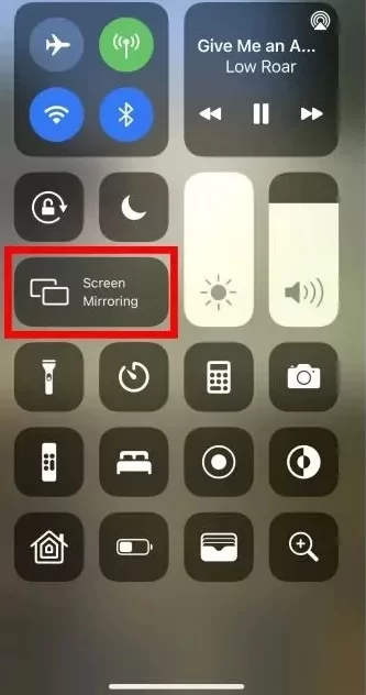 Click on Screen Mirroring on iPhone