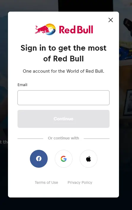 Sign up for a Red Bull TV account