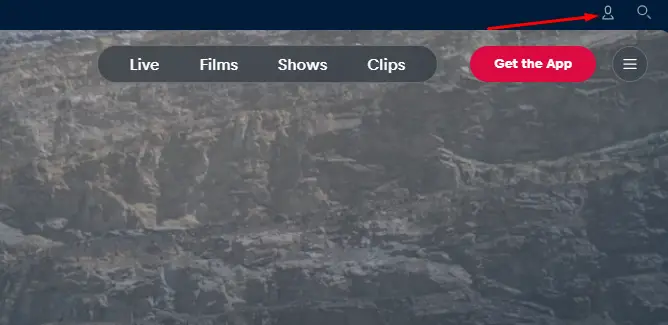 Click on Account on the Red Bull TV website