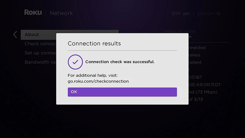 Set the Network connection status to private