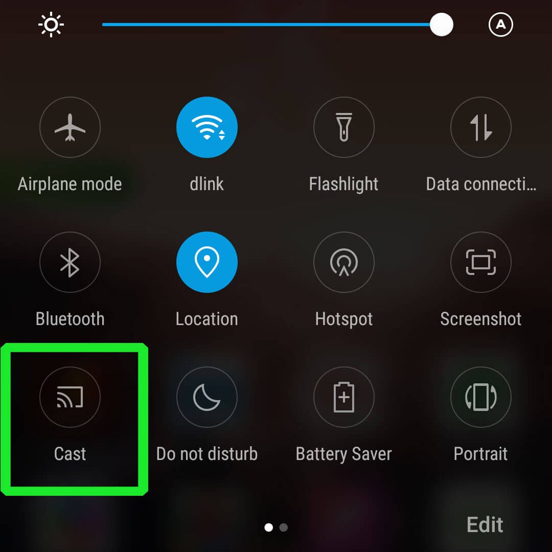 click Cast icon on Android