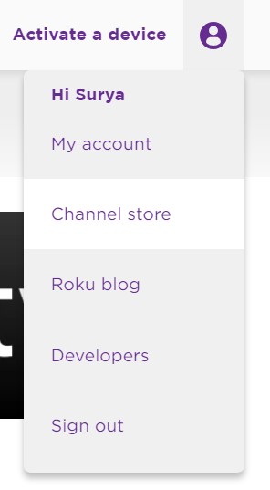 Select Channel Store on the Roku website