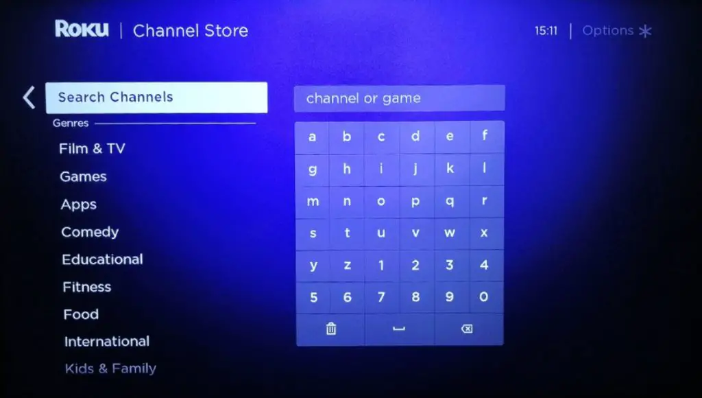 Channel Store on Roku