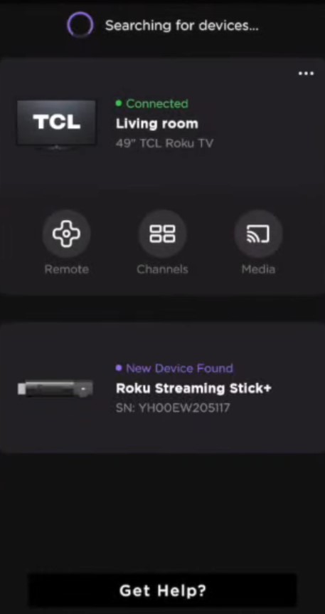 Select your Roku device