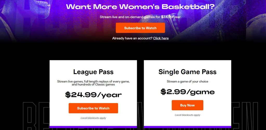 Select WNBA League Pass