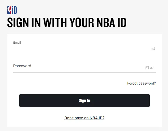 Sign in with NBA ID