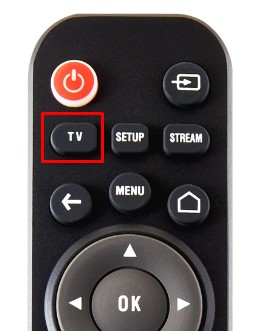 Press the TV button on the Onn Roku TV universal remote