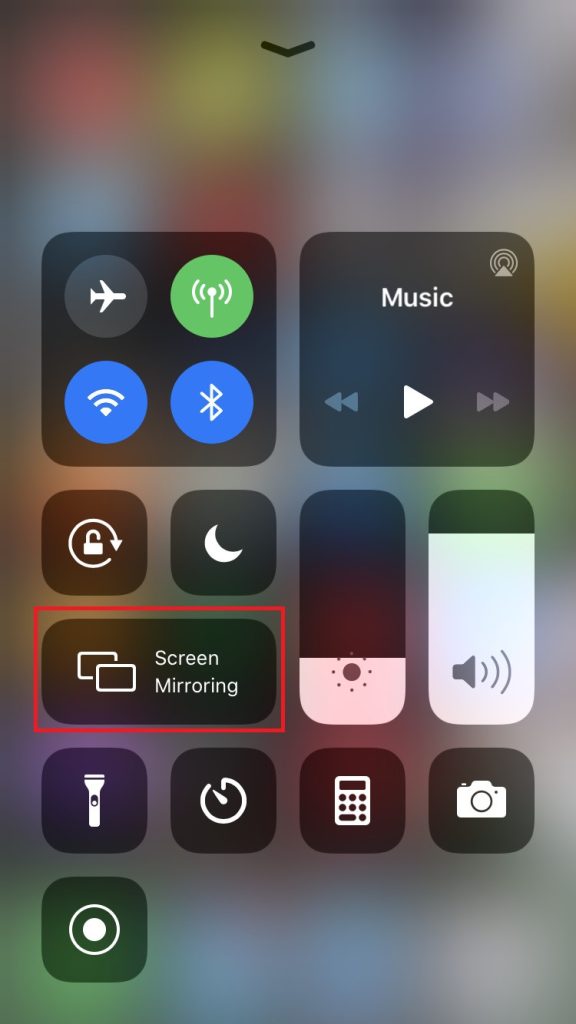 Tap the Screen Mirroring icon to view Zoom on Roku 