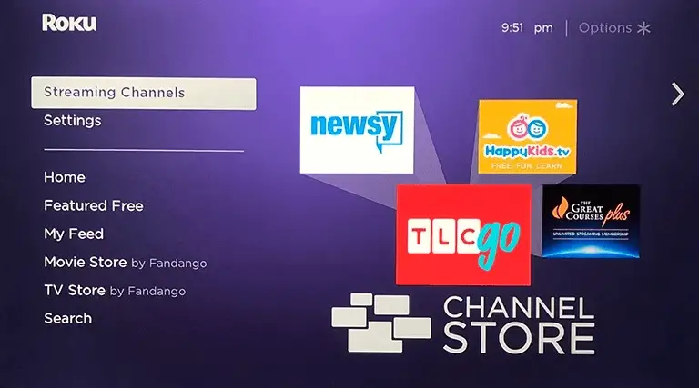 Tap Streaming Channels on Roku